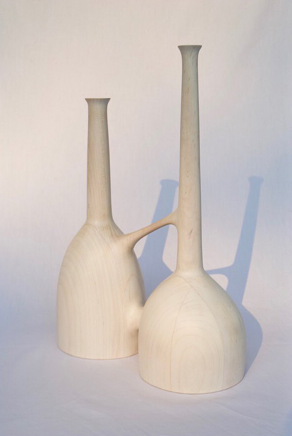 Soft White Twin Necked Vessel by Ashley Joseph Martin