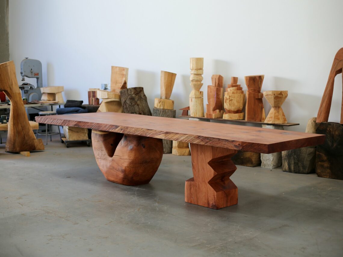 redwood table by Vince Skelly